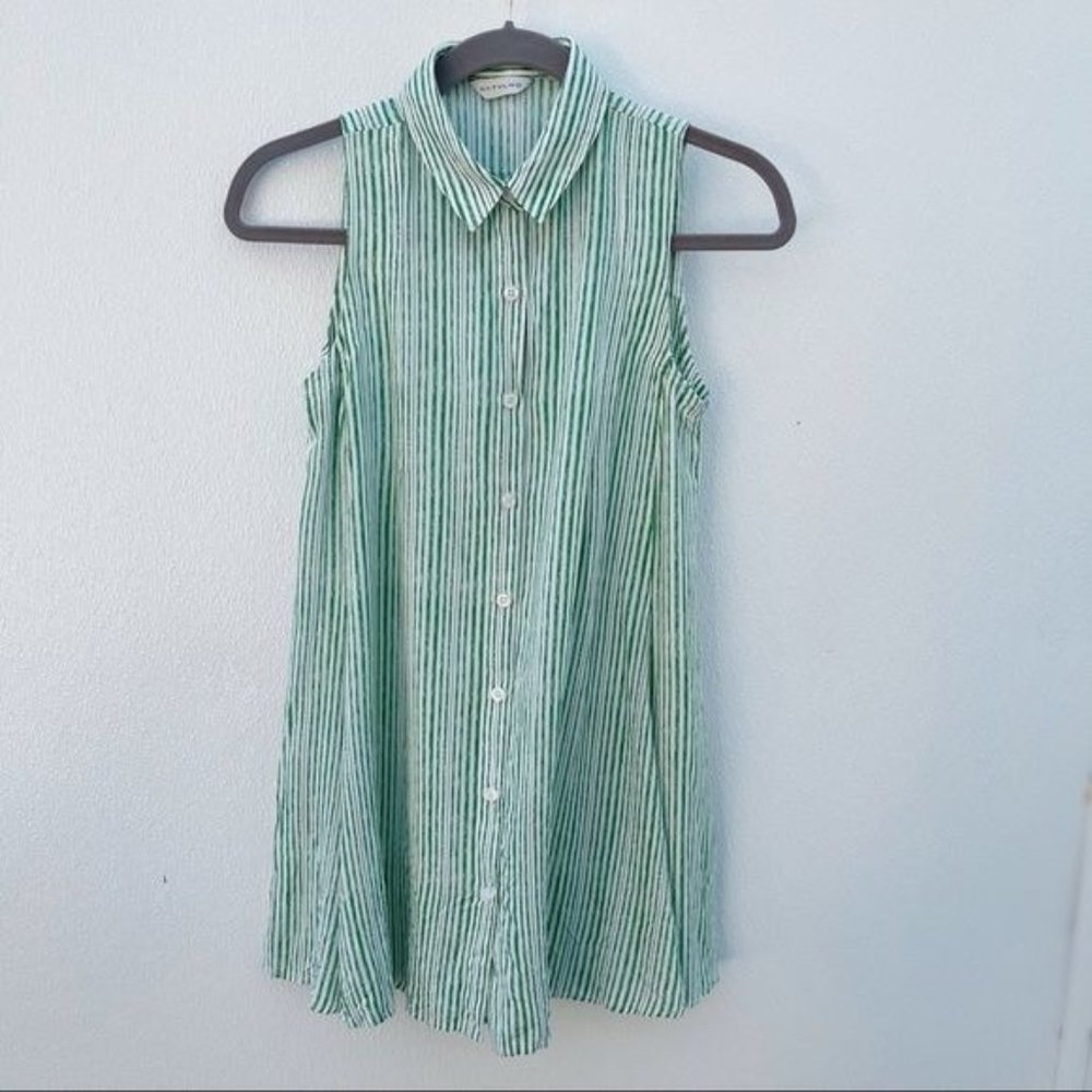*50% OFF! Anthropologie 11-1-tylho tunic top striped green